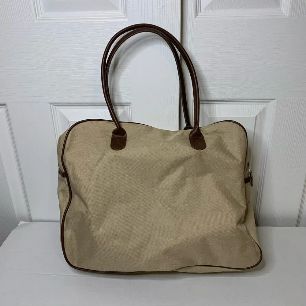 Roamans Beige Canvas Travel Overnight Bag/Satchel